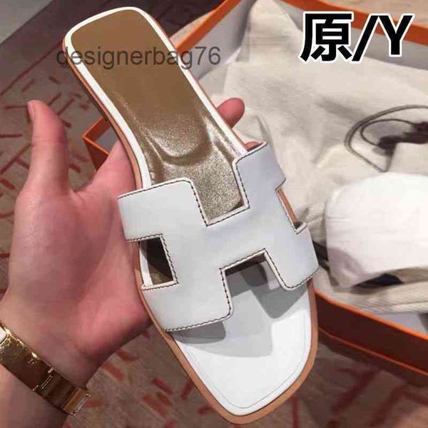 

herme slipppers sandals designer h women slippers soes women's seaside summer fasion 2022 flat bottomed travel beac soes leater, Black
