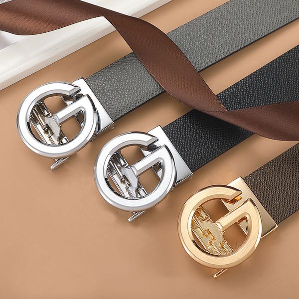 

designer belt gift simple wear-ristant portable zinc alloy automatic buckle leisure busins head layer cow leather men's, Black;brown
