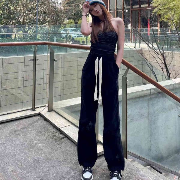 

women's pants & s spring and summer horseshoe crow br corduroy leather label men's women's loose pants couple casual 3rbw, Black;white
