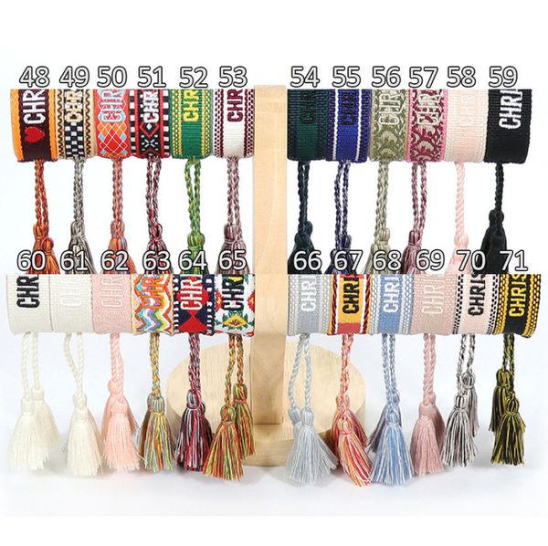 

brand fashion luxury bracelets chains women men embroidered handmade woven signature tassel bangle adjustable friendship bangles holiday bea, Golden;silver