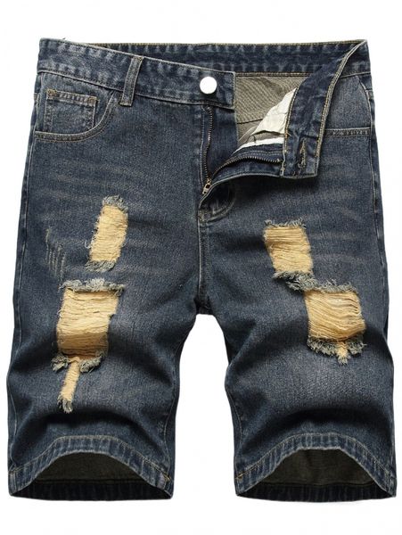 

men ripped detail denim shorts a9gj#, White;black