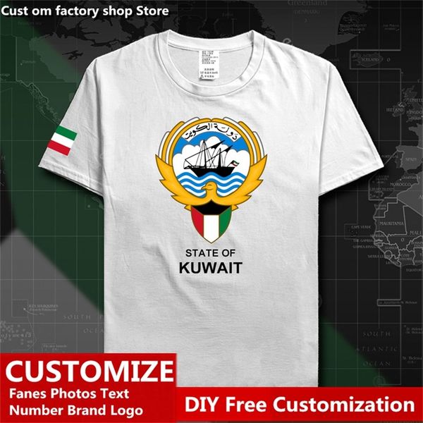 Maglietta della bandiera del paese del Kuwait Maglietta personalizzata fai-da-te Fan Nome Numero Maglietta del cotone di marca Maglietta sportiva allentata delle donne degli uomini 220616