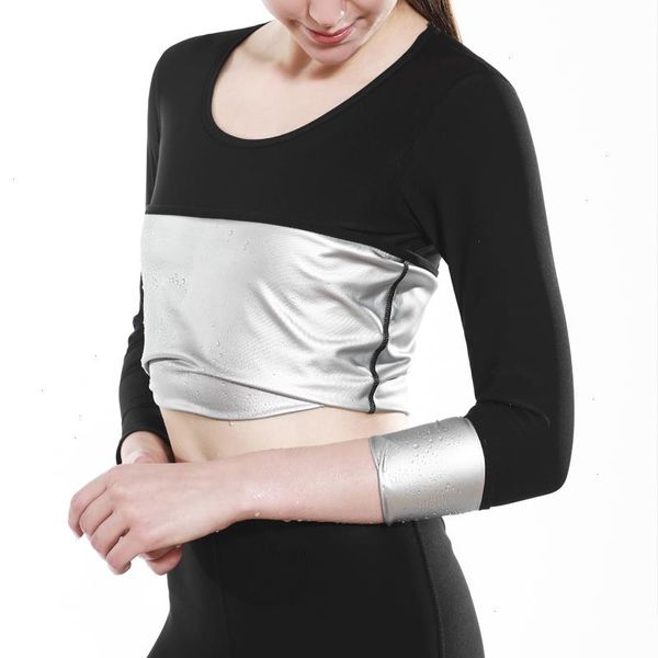 

body shaper sauna suit women sweat shirt thermo slimming pants fitness leggings waist trainer shapers tracksuit shapewear set, Black;white