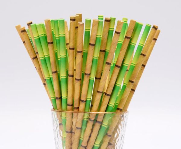 Palavras de papel 19,5 cm de chá descartável chá de bambu grossa de bambu bebendo palha de 25pcs lote ecologicamente correto Festa de casamento de palha de leite presente de casamento SN4586