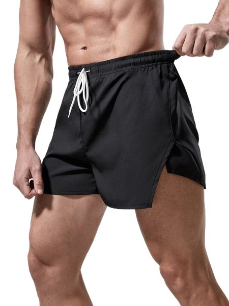 

men drawstring waist sports shorts s756#, White;black