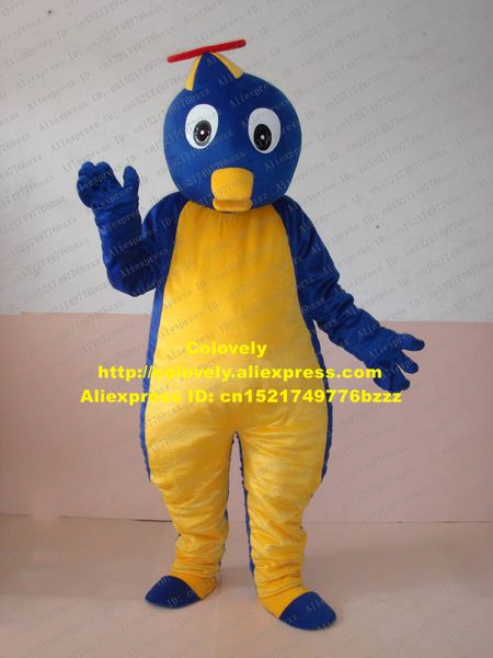 Costume da bambola mascotte Blu giallo Spheniscidae Penuins Costume da mascotte ragazzo pinguino Mascotte con pancia grassa gialla Vestito da festa per adulti No.42 Free S