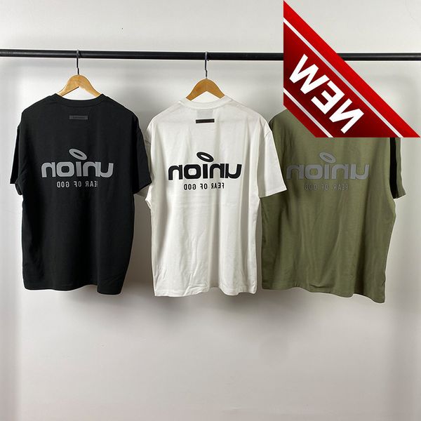 

2022fw co branded fog double thread essentials short sleeve fashion brand t-shirt, White;black