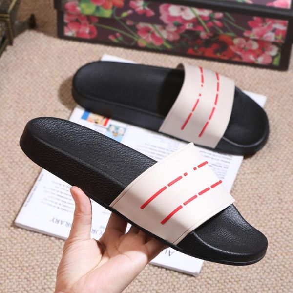 

ew designer leather ladies sandals summer flat slippers op69 men and women cute pattern slippers fashion beach big head slippers, Black