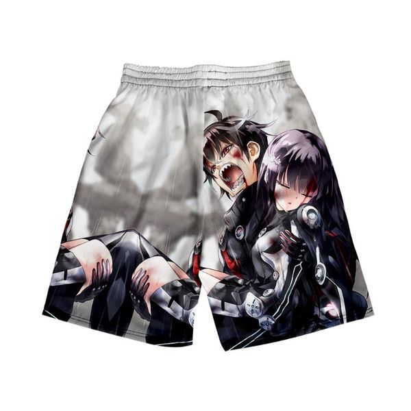 Shorts masculinos Twin Star Exorcists 3D Imprimir verão Summer masculino Harajuku Leisure Style Beach Shortsmen's