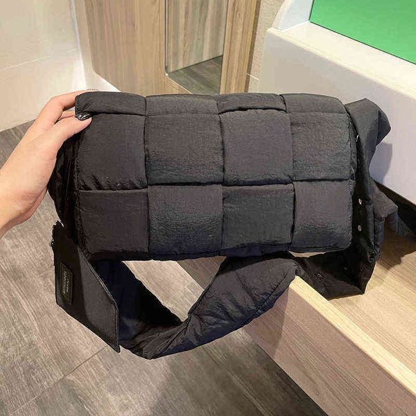 

shoulder bags down snap women handbag designer handbags tote crossbody female purses messenger woven bag 220314