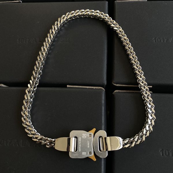 

1017 alyx 9sm double-layer alloy buckle necklace simple hip-hop with the same bracelet ins tide brand fashion all-match jewelry, Silver