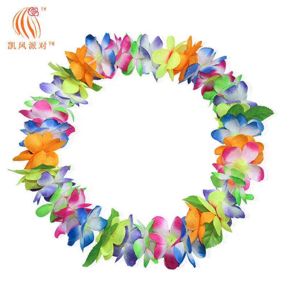 

factory outlet kaifeng party 80 flower encrypting thickened hawaiian necklace headband and bracelet four piece stage performance dress m1d1