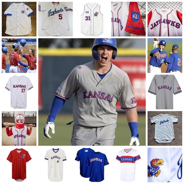 

2022 ncaa kansas jayhawks ku baseball jersey 53 carson collins 56 ayden mertz 58 stone evers 59 sam brady 33 dylan ditzenberger 12 tavian jo, Black