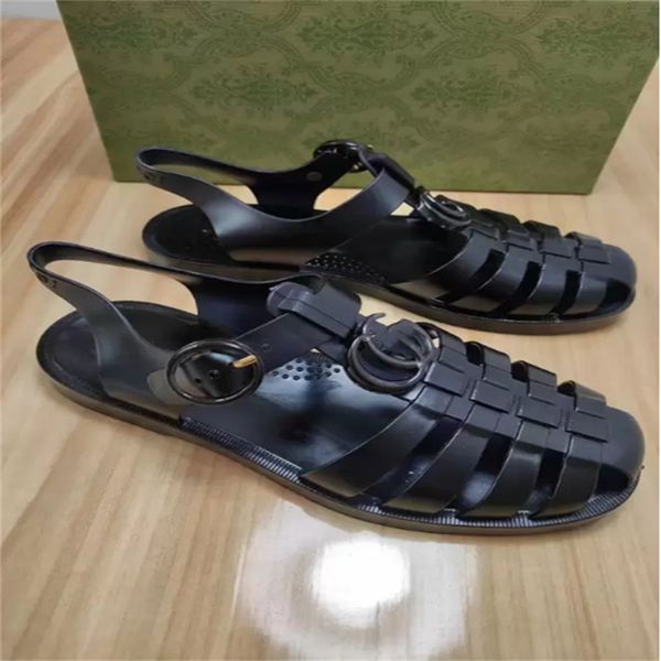 

slippers latest pop transparent crystal jelly sandals, Black