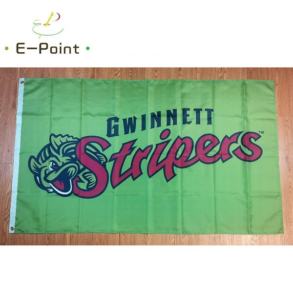 MILB Gwinnett Stripers Bayrağı 3 * 5ft (90 cm * 150 cm) Polyester Afiş Dekorasyon Uçan Ev Bahçe Festival Hediyeler