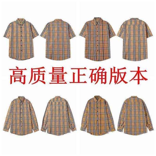 

brand bbr clothes correct version of tide br classic men's women's long sleeved plaid shirt rainbow embroidered letter shirt slim, White;black