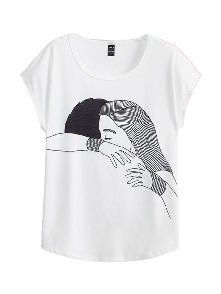 

x helma speksnijder figure graphic batwing sleeve tee 92up#, White
