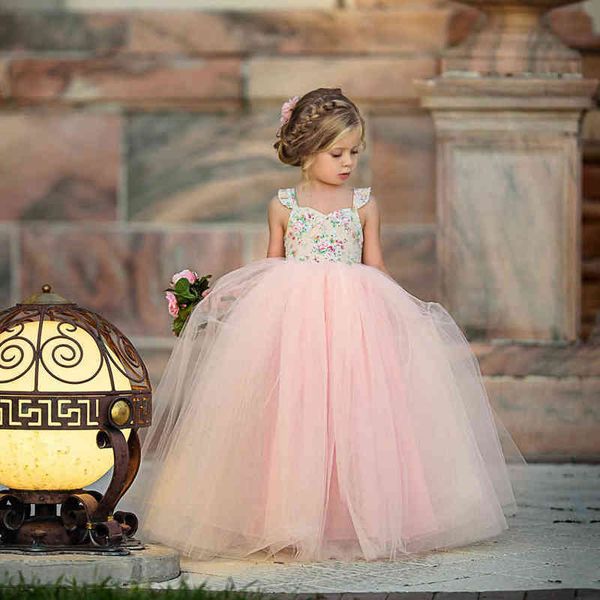 Pudcoco Mädchenkleid US Pageant Blumenmädchenkleid Kinder Fancy Hochzeit Brautjungfernkleid Formelle Kleider G220428