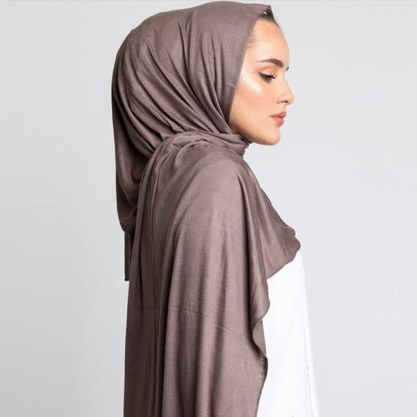 180x80cm Trendy Jersey muçulmana Hijab Lenço Mulheres Big Size algodão Hijabs Islâmicos xales de turbante