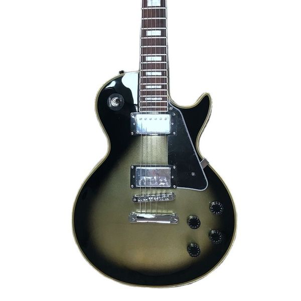 

electric guitar black custom rose wood fingerboard aged silbverburst color