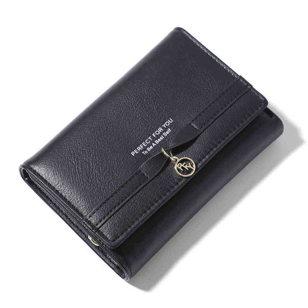 

simple fashion small fresh student three fold niche wallet japanese and korean women's wallet multi card short wallet women 220625, Red;black