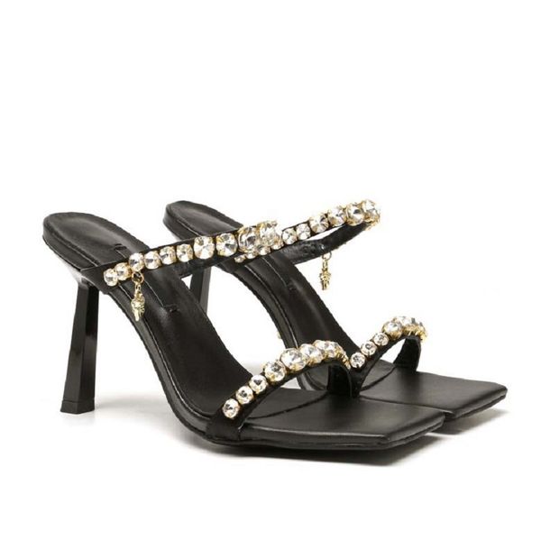 

est heels with box and dustbag women shoes designer sandals quality sandals heel height and sandal flat shoe slides slippers by brand025, Black