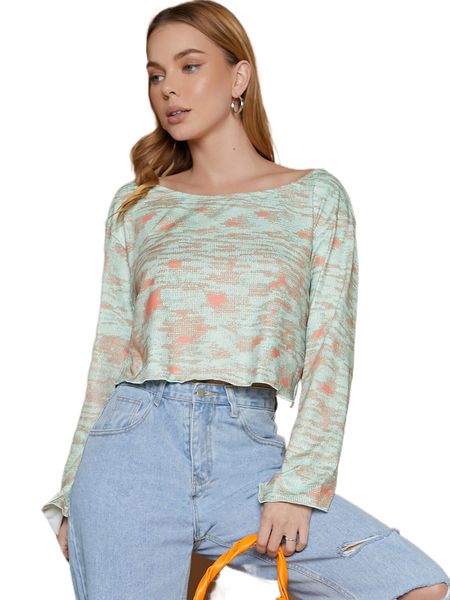 

tie dye lettuce trim t-shirt 35oh#, White