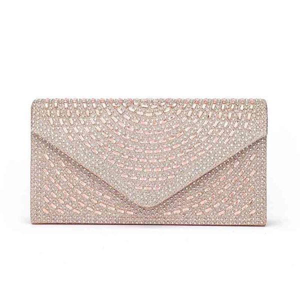 

2022 new diamond bling evening clutch bags bling wedding dinner wallets fashion purse with chain 3 colors mini party bags t220727