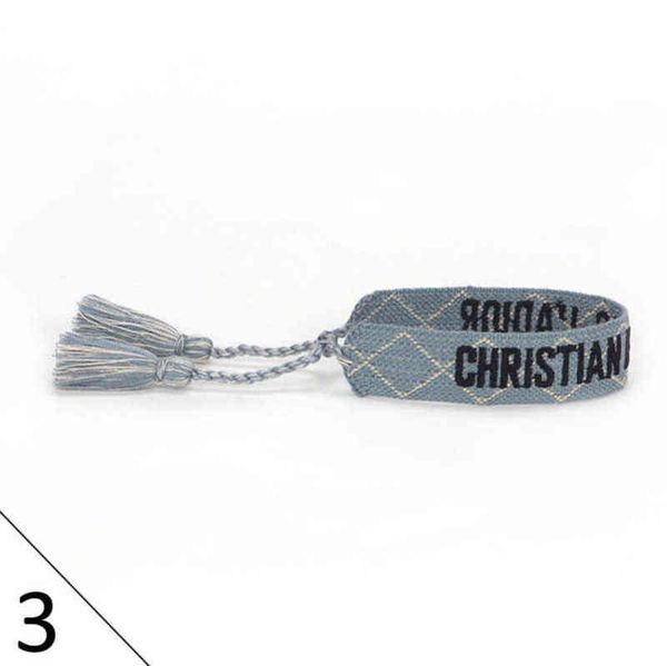 

luxury brand braided bracelet adjustable woven friendship bangle for womens mens designer letter embroidery rope bracelets jewelry gift code, Golden;silver