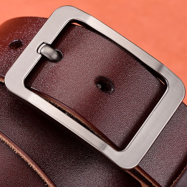 

[dwts]cow leather belt men male genuine strap belts for buckle fancy vintage jeans cintos masculinos ceinture homme 220411, Black;brown