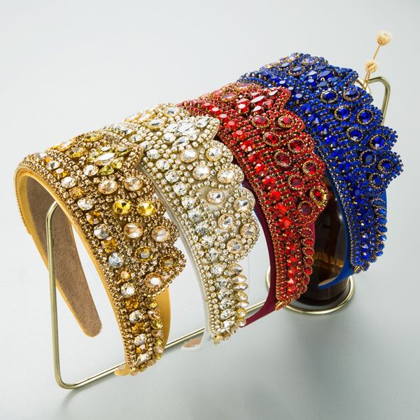 

women girls luxury colorful rhinestone crown hairband headband hair accessories hair jewley, Slivery;white