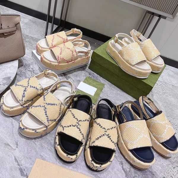 

designer slides platform sandals flat slide for mens women beach slippers multicolor affia fabric printing outdoor party classic sandals wit, Black