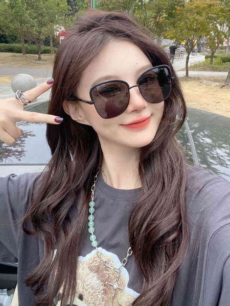 

sunglasses small xiangfeng women's net red metal box big face thin trend anti ultraviolet 3427, White;black