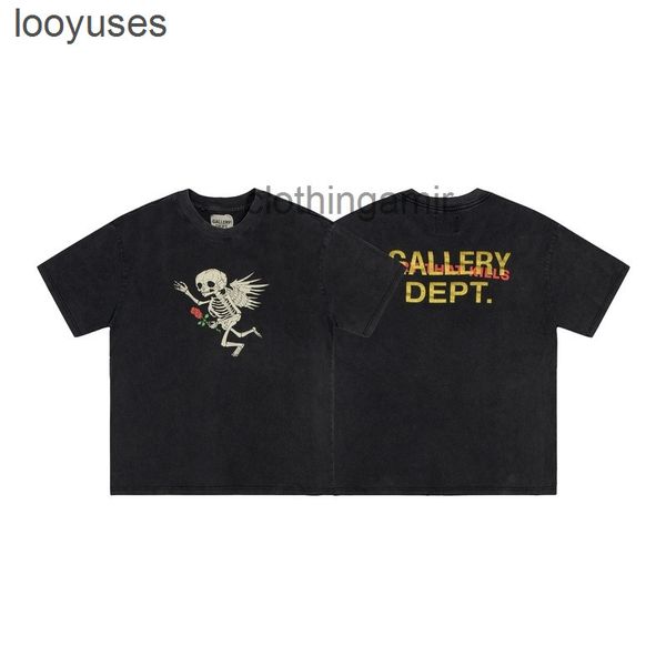 

2022 fashion print tshirts galleryes depts shirt designer mens fashion skull t short shirts sleeve men's women's high street vinta, White;black