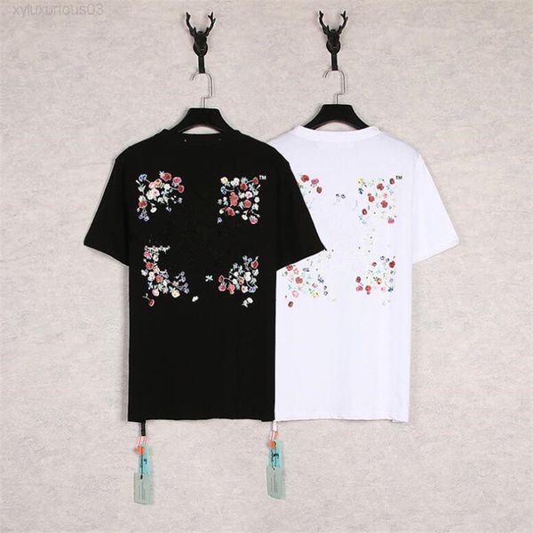 

2022 summer mens womens designers t shirts loose tees offs fashion brands man s shirt luxurys clothing street white shorts, White;black