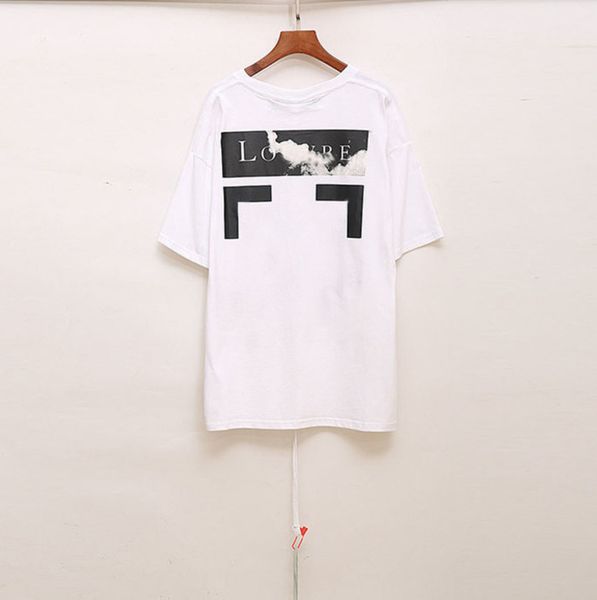 

loose mens summer t shirts fashion tees designers offs brands man women casual t-shirt luxury clothing letter arrow black white tshirts str, White;black