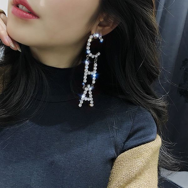 

925 silver needle internet celebrity tide earrings european and american style necklace one-piece female eardrop one style for dual-wear in, Golden