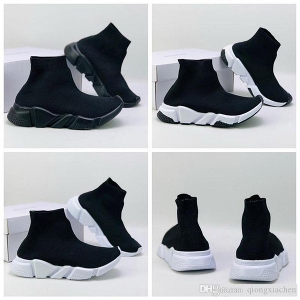 

2020 kid ace luxury designer kids sock shoe speed trainer black red triple black socks boy girl children sneakers trainers running257r