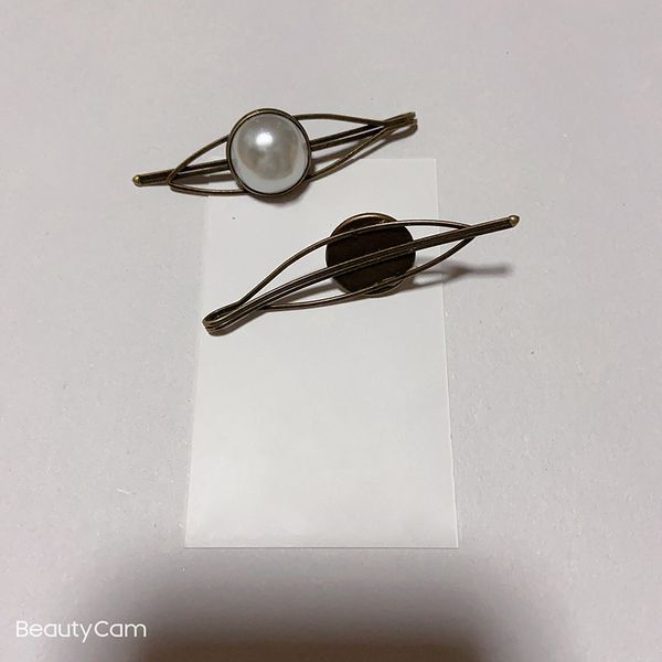 Regali per feste moda clip laterale in perla di bronzo classico clip per capelli con una sola parola accessori popolari per copricapo