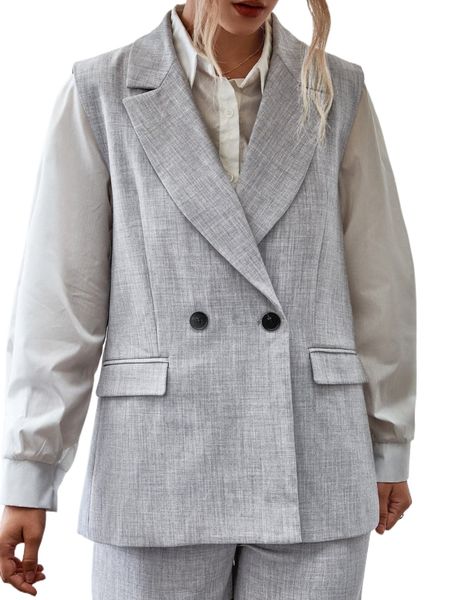 

lapel neck vest blazer p2z4#, White