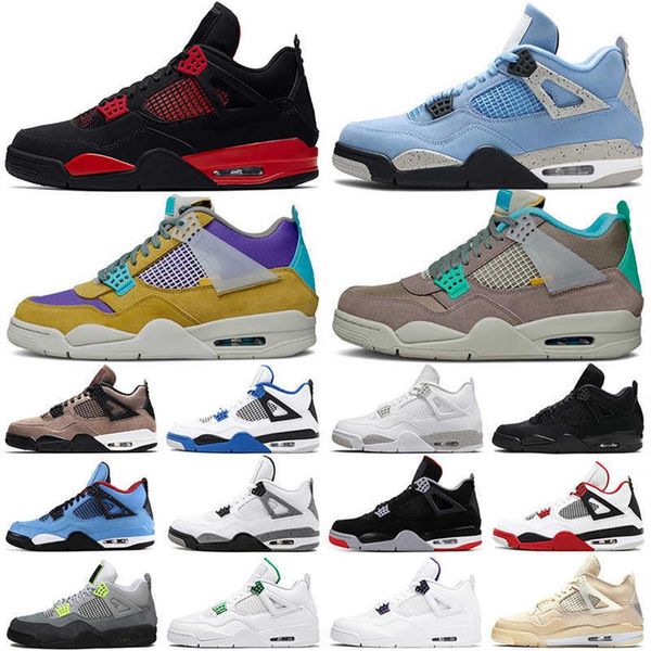 

jumpman 4 basketball shoes 4s red thunder desert moss university blue taupe haze black cat metallic pack womens mens trainers spor271i