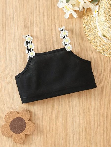 

baby floral applique cami she, Blue