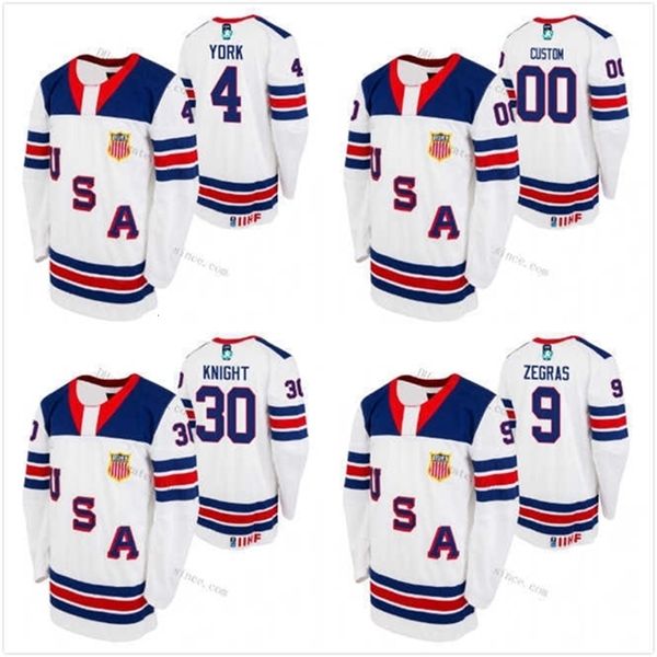 MThr USA 2021 IIHF WJC Gold Winner Cam York Trevor Zegras Matthew Beniers Matthew Boldy Caufield Turcotte Hunter Skinner Knight Jersey Goalie Cut