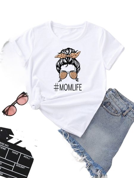 

letter and figure graphic tee u7mj#, White