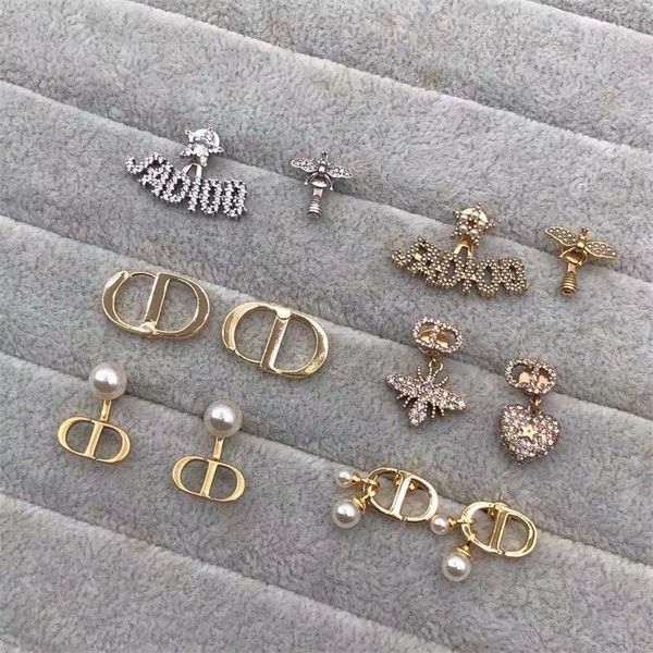 

65% off fine jewelry temperament new little asymmetric earrings female net red same pearl letter, Golden
