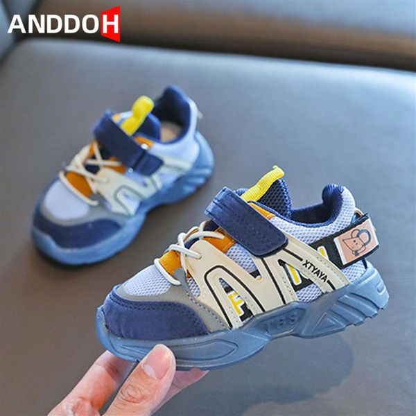 

size 21-30 baby breathable lightweight toddler shoes boys anti-slippery sneakers girls hook loop soft bottom casual sneakers j1208215u, Black;red