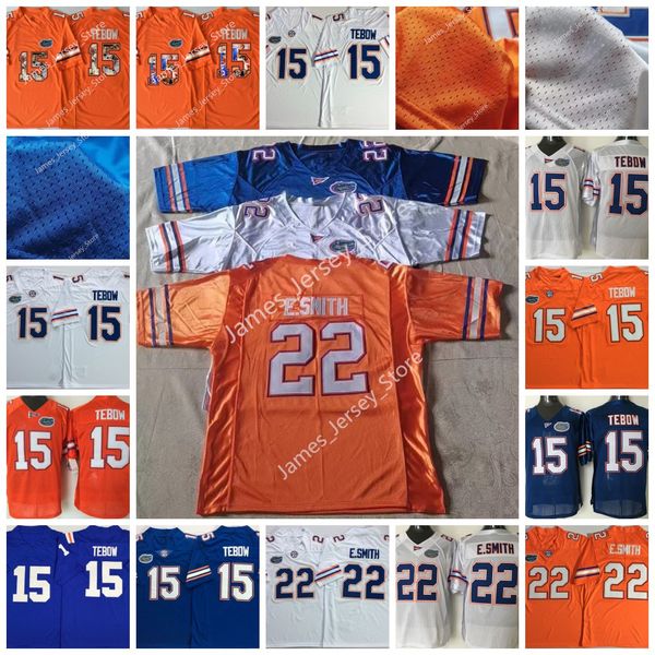 

2022 ncaa 15 tim tebow florida gators football jersey 81 aaron hernandez 22 emmitt smit college football stitched mens jerseys size s-3xl, Black;red