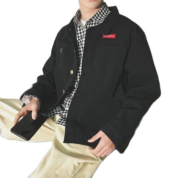 Männliche Mantel koreanische Kleidung 2021 Neue Langarm Herbst Herbst Männerjacke Student Coat Freund Teenager Streetwear Denim Jackets Mann