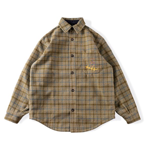 Jacke Mantel Button-Down-Hemden Dicke Mäntel Herren Puff Print Hochwertige warme lässige Oberbekleidung Tops