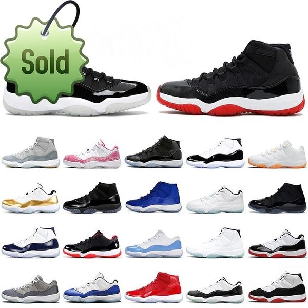 

11 space bred concord basketball shoes retro men women 11s gym red midnight navy gamma blue 5 .5 -13 sneakers, Black